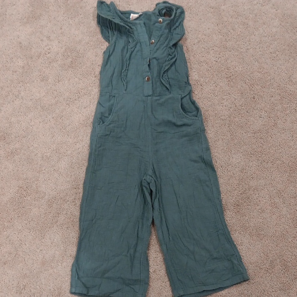 Cat & Jack Green and Blue Ruffle Jumpsuit